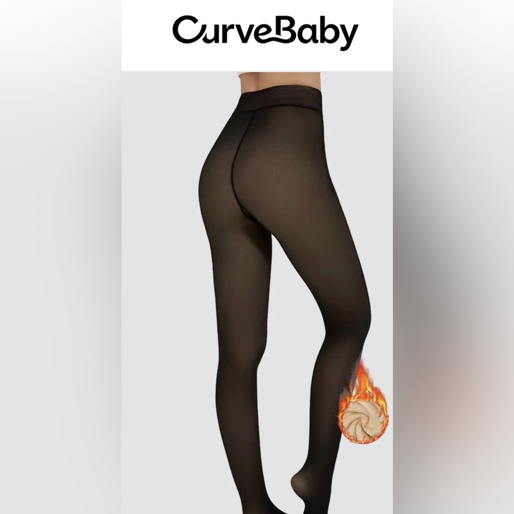 NEW! CurveBaby Black Fleece Leggings